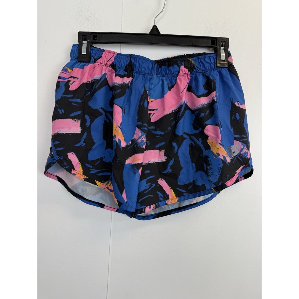 New Balance Shorts Womens Small Multicolor Blue Print Activewear Workout Lined